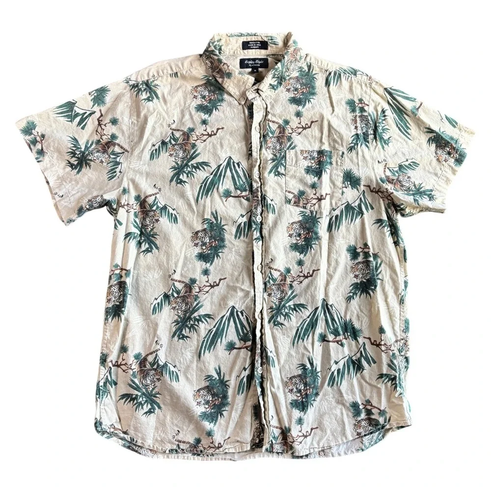 Eighty‎ Eight Platinum Mens XL Tiger Mountain Pine Tree Cotton Button Down Shirt